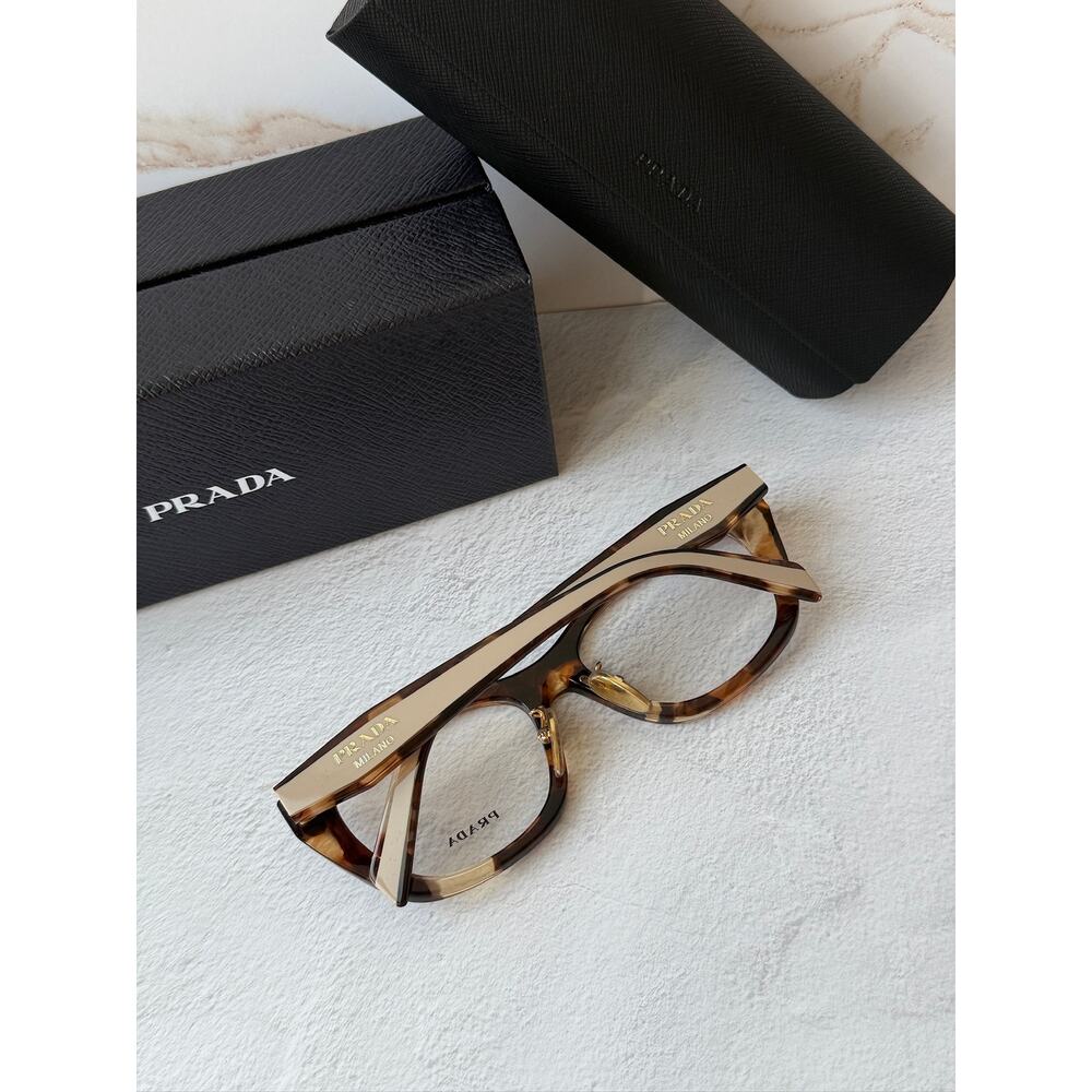 NEW Prada PR B11VD Tortoise Brown Cat Eye Eyeglasses Frames - Picture 3 of 6